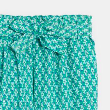 بنطال فضفاض بطبعة باللون الأخضر للفتيات